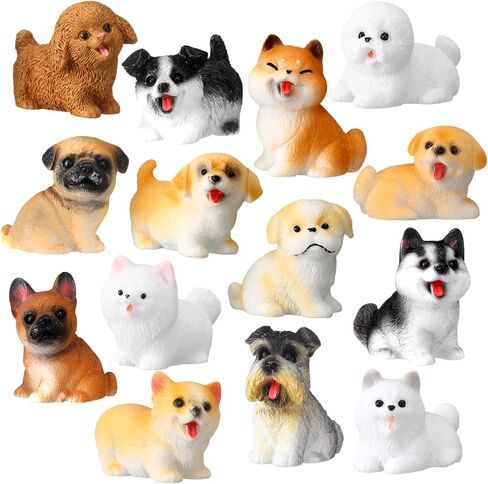 Novabright 42 Pcs Mini Dog Figurines Miniature Resin Cute Dog Hand Painted Resin Puppy in Bulk Figurine Resins Animals for DIY Moss Landscape Garden Ornament Birthday Party Home Decor in Kuwait
