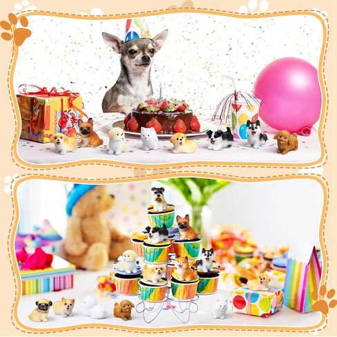Novabright 42 Pcs Mini Dog Figurines Miniature Resin Cute Dog Hand Painted Resin Puppy in Bulk Figurine Resins Animals for DIY Moss Landscape Garden Ornament Birthday Party Home Decor in Kuwait