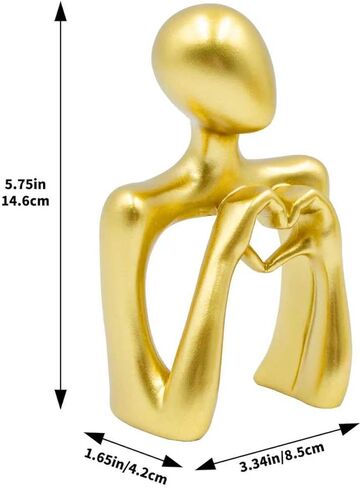 منحوتة تجريدية ذهبية مع ديكور منزلي على شكل قلب، تماثيل فنية صغيرة بسيطة، ديكور تمثال إصبع الحب لغرفة المعيشة ورف الكتب وغرفة النوم والمكتب، هدية فريدة لحفل زفاف في عيد الحب in Kuwait