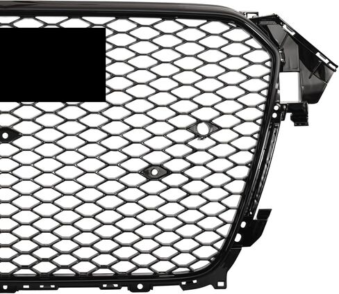 PENSUN Front Bumper Grille Matte Black RS-Honeycomb Mesh Grill Fit for Audi A4 S4 RS4 Style 2013-2016 in Saudi Arabia
