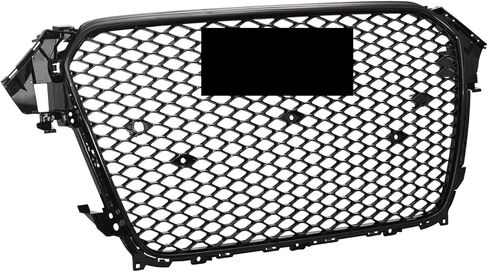 PENSUN Front Bumper Grille Matte Black RS-Honeycomb Mesh Grill Fit for Audi A4 S4 RS4 Style 2013-2016 in Saudi Arabia
