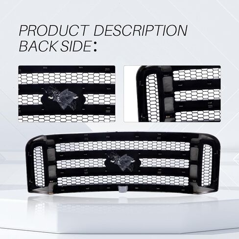 CarPartsDepot Front Grille Grill Chrome Frame With Gray Honey Comb Insert Compatible With 2005-2007 FORD F250 F350 F450 F550 FO1200456 5C3Z8200BAA in Saudi Arabia
