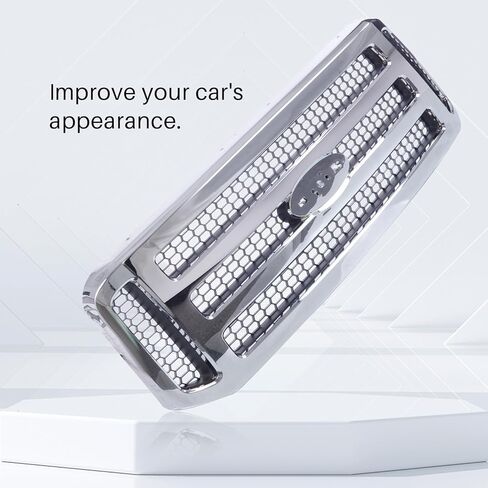 CarPartsDepot Front Grille Grill Chrome Frame With Gray Honey Comb Insert Compatible With 2005-2007 FORD F250 F350 F450 F550 FO1200456 5C3Z8200BAA in Saudi Arabia