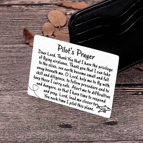 Fleure Esme Pilots Prayer Card Aviation Gift for Him Christian Inspirational Wallet Insert Card for Pilot Gifts for Men Graduation Birthday Retirement Keepsake Gifts for Pilots Husband Boyfriend Dad in Saudi Arabia