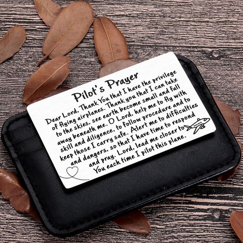 Fleure Esme Pilots Prayer Card Aviation Gift for Him Christian Inspirational Wallet Insert Card for Pilot Gifts for Men Graduation Birthday Retirement Keepsake Gifts for Pilots Husband Boyfriend Dad in Saudi Arabia