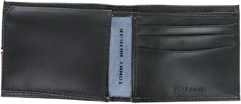 محفظة جلدية للرجال من Tommy Hilfiger، ثنائية الطي، حماية RFID - أسود (31HP220040) in Saudi Arabia