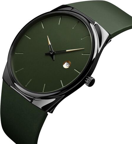 BESTKANG Men's Sports Casual Quartz Watch, 30m Water Resistant, Date Window, Alloy Case & Silicone Strap, 5 Color Options (Black/Red/Khaki/Blue/Army Green) for Everyday, Dress & Outdoor in Saudi Arabia