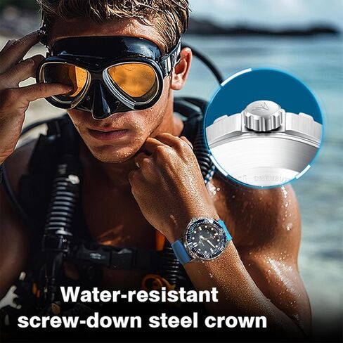 Solar Powered Dive Watch for Men, 1000FT/300M Water Resistance, Luminous Dial, Rotating Bezel, Stainless Steel Case, Japanese Movement in Saudi Arabia