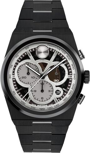 Movado Bold Quest Men's Skeleton Watch - Swiss Quartz Chronograph, Link Bracelet - Classic, Modern Luxury Fashion Timepiece for Him - 40mm in Saudi Arabia