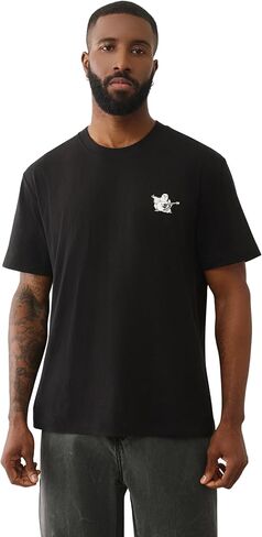 تي شيرت True Religion World Tour - تي شيرت برسومات للرجال - قميص قطني بأكمام قصيرة وشعار الرقبة المستديرة in Kuwait