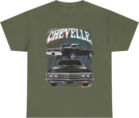 Black 1967 Chevelle Unisex Heavy Cotton Tee T Shirt Muscle car Great Gift in Saudi Arabia