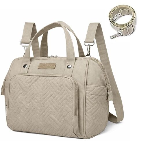 حقيبة ظهر صغيرة للحفاضات، حقيبة حفاضات صغيرة، مقاومة للماء متعددة الوظائف، حقائب حمل صغيرة أنيقة وحقائب ظهر للسفر مع جيوب معزولة، رمادي داكن in Kuwait