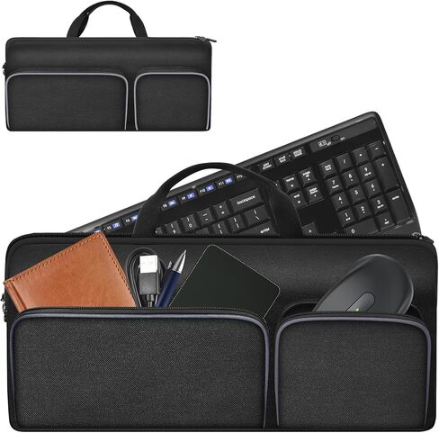 Travel Case for Logitech MK345/ MK335/ MK955/ MK235, for HP 230, for Apple Magic Keyboard. Keyboards Carrying Storage Holder with Pocket for Logitech Mouse and USB Receiver (Box Only)-Medium in Kuwait
