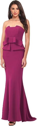 Strapless Satin Prom Dresses 2026 for Women Pleated Formal Evening Party Gowns with Bow Mermaid Wedding Guest Dress in Saudi Arabia