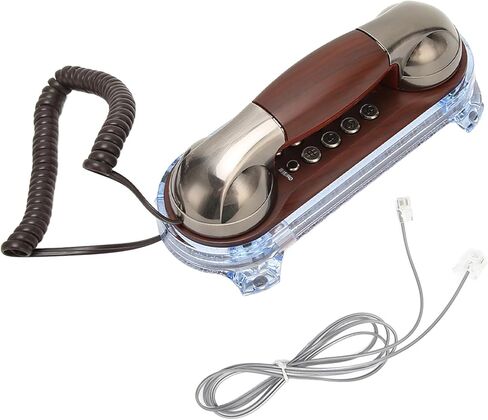 Retro Wall Mounted Telephone, Old Fashion Classic Vintage Telephone with Bottom Light, Desk or Wall Mount Corded Home Phone for Home School Office Hotel (Silver) in Saudi Arabia