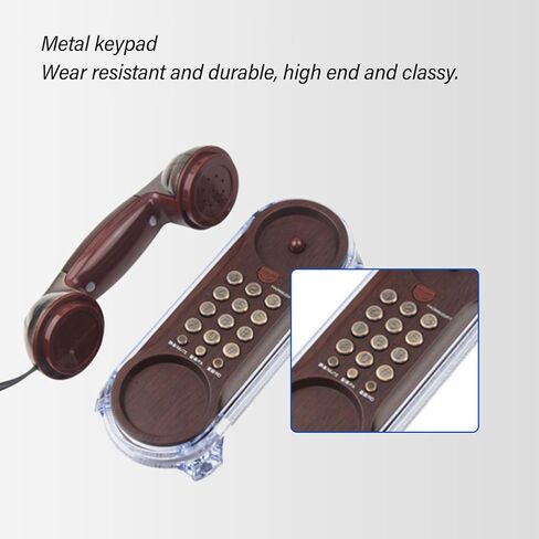 Retro Wall Mounted Telephone, Old Fashion Classic Vintage Telephone with Bottom Light, Desk or Wall Mount Corded Home Phone for Home School Office Hotel (Silver) in Saudi Arabia