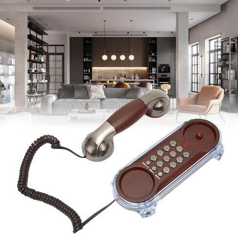 Retro Wall Mounted Telephone, Old Fashion Classic Vintage Telephone with Bottom Light, Desk or Wall Mount Corded Home Phone for Home School Office Hotel (Silver) in Saudi Arabia
