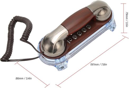 Retro Wall Mounted Telephone, Old Fashion Classic Vintage Telephone with Bottom Light, Desk or Wall Mount Corded Home Phone for Home School Office Hotel (Silver) in Saudi Arabia