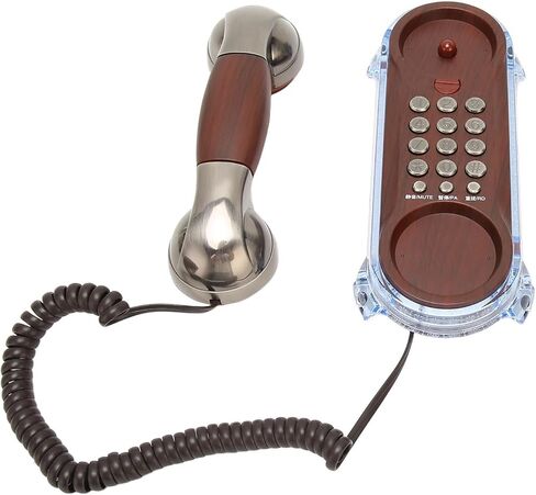 Retro Wall Mounted Telephone, Old Fashion Classic Vintage Telephone with Bottom Light, Desk or Wall Mount Corded Home Phone for Home School Office Hotel (Silver) in Saudi Arabia