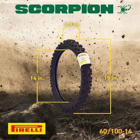 إطار الدراجة النارية الأمامي Pirelli Scorpion MX Extra J 60/100-14 من النوع الأنبوبي، إطار موتوكروس عالي الأداء للطرق الوعرة لتعزيز الجر والمتانة in Saudi Arabia