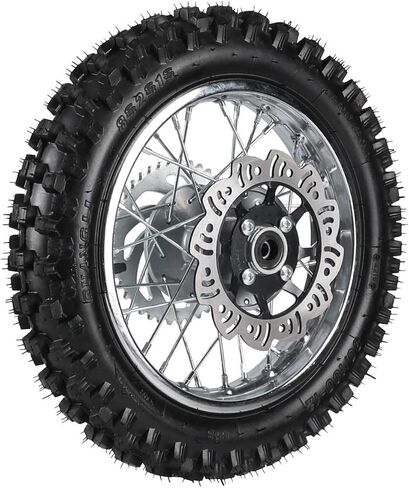 60/100-14 Front & 80/100-12 Rear Wheel Tire Rim With 12mm Bearing & Sprocket and Brake Disc Rotor Assembly for Dirt Pit Bike in Kuwait