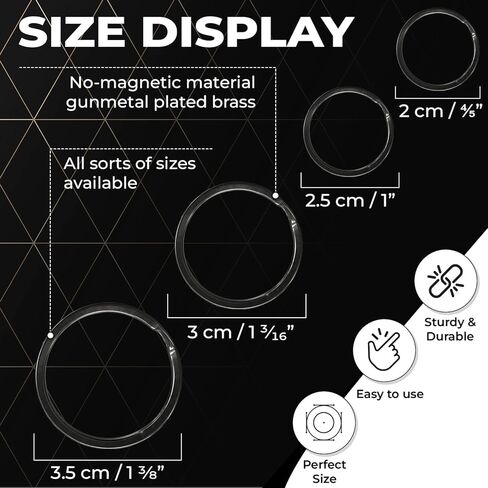 Non-Magnetic Brass Split Key Rings Assorted Sizes 8-Pack, Keychain Rings Clip Metal Silver Tone for Home Car Attachments Key Chains Smaller Dog Ring Keychain Craft (Gunmetal) in Saudi Arabia