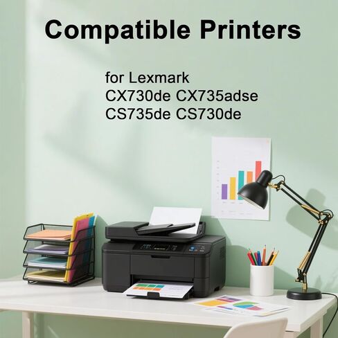 CS730 Toner Cartridges Replacement for 71C10K0 71C10C0 71C10Y0 71C10M0 Toner Cartridge Work for Lexmark CX730de CX735adse CS735de CS730de Printers（4 Pack） in Kuwait