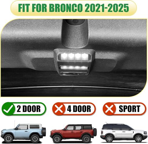 Rear Ceiling Lights for Ford Bronco Accessories 2024 2021-2025 Black Touch Switch Led Roof Lamp Trunk Cargo Reading Lights (Only for 2 Door) in Kuwait