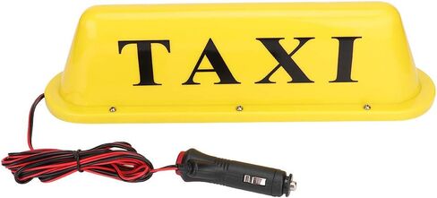 Majatou Taxi Sign Lamp, Taxi LED Light 12V LED Magnetic Taxi Sign Roof Top Car Super Bright Light Lamp with Cigar Lighter Taxi Windscreen Cab Indicator Sign (01)( yellow (article in Kuwait
