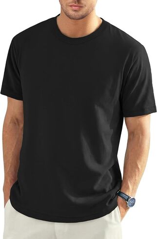 EKLENTSON Men's Cotton T-Shirt Breathable Soft Short Sleeve Tee Casual Crew Neck T Shirts Summer Tops in Kuwait