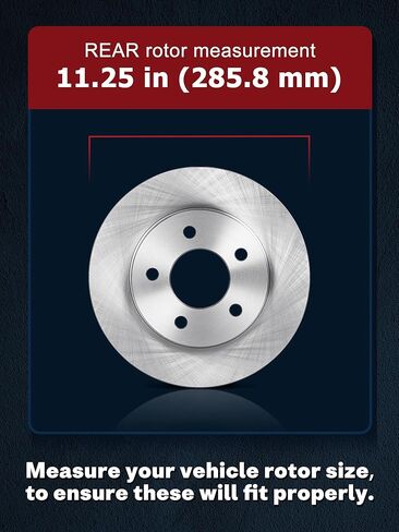 ALLCOMBO 11.25" Rear Brake Rotors for 2009 2010 2011 2012 2013 Subaru Forester Impreza, 2013 2014 2015 2016 Subaru BRZ, 2010 2011 2012 2013 2014 Subaru Legacy Outback Brakes Replacement 31509 in Saudi Arabia