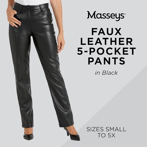 Masseys Women's Faux Leather 5-Pocket Pants in Saudi Arabia