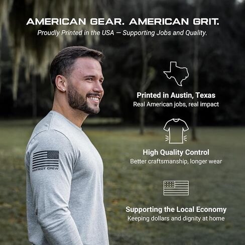تي شيرت Patriot Crew Essentials Flag V 6 Pack للجنسين من القطن الناعم والبوليستر مقاس ممتاز in Kuwait