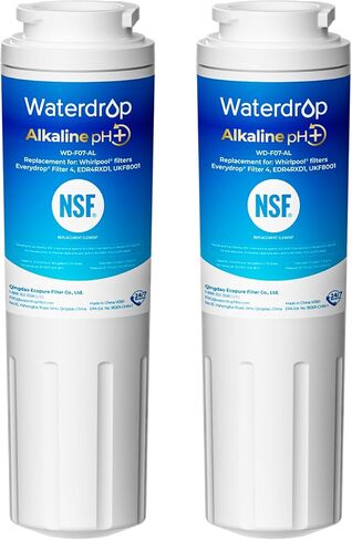 Waterdrop UKF8001 Refrigerator Water Filter 4, Compatible with Whirlpool EDR4RXD1, EveryDrop Filter 4, Maytag UKF8001AXX-750, UKF8001AXX-200, 46-9006, Puriclean II, WF-UKF8001 in Kuwait