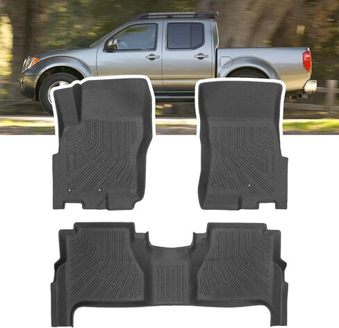 Floor Mats for Nissan Frontier Crew Cab 2008-2021(NOT King Cab), TPE All Weather Protection Custom Fit Floor Liners Front & 2nd Row Heavy Duty Non-Slip for Frontier Accessories in Saudi Arabia