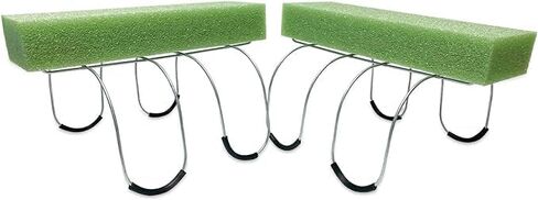 2 Pack 12 Inch Wire Headstone Saddle with Foam Attached Plus! 24 Sprays Green Leather Fern Artificial Silk Leaves 16" Made in The USA in Saudi Arabia