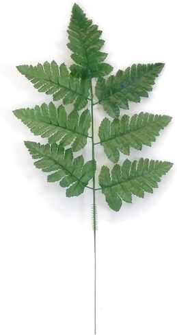 2 Pack 12 Inch Wire Headstone Saddle with Foam Attached Plus! 24 Sprays Green Leather Fern Artificial Silk Leaves 16" Made in The USA in Saudi Arabia