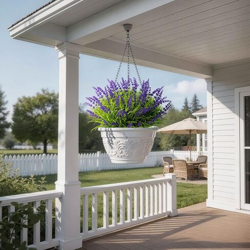 15 Bundles UV Resistant No-Fade Outdoor Artificial Plants & Flowers, Adjustable Height Fake Lavender Flowers Indoor & Outdoor Decor for Garden Patio Pathway Hanging Planter Front Porch in Kuwait