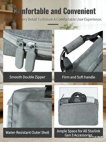 حقيبة حمل Starlink Gen 3، حافظة Starlink Gen 3، حافظة Starlink مقاومة للصدمات والإجهاد مع نسيج مقاوم للماء والغبار ومقصورات داخلية قابلة للتخصيص (رمادي) in Kuwait