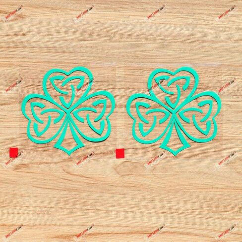 Irish Ireland Shamrock Celtic Knot Vinyl Decal Sticker - 2 Pack Green, 4 Inches - Style A for No Background for Car Boat Laptop Cup Phone in Saudi Arabia