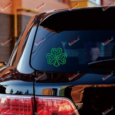 Irish Ireland Shamrock Celtic Knot Vinyl Decal Sticker - 2 Pack Green, 4 Inches - Style A for No Background for Car Boat Laptop Cup Phone in Saudi Arabia