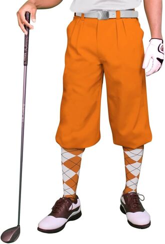 Golf Knickers Orange Microfiber (Plus Fours) for Men in Kuwait