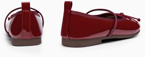 Haloumoning Girls Mary Jane Shoes Kids Bow Slip On Ballet Flats Wedding Party Dress Shoes, Burgundy, Size 13 in Kuwait