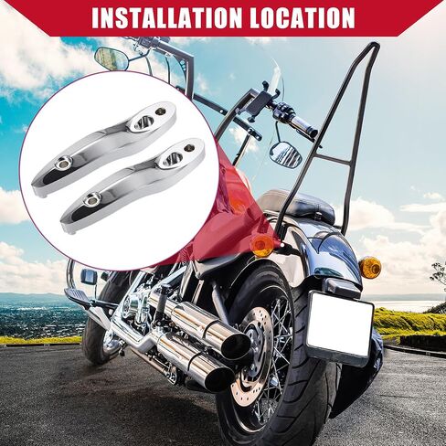 دعامة حامل تمديد إشارة الانعطاف لـ Harley Softail 2000-2020 / مجموعة نقل لوحة الترخيص الخلفية / الألومنيوم / مجموعة واحدة فضية اللون in Saudi Arabia