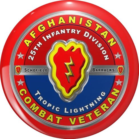 25th Infantry Division â€œAfghanistan Combat Veteranâ€ Metal Lapel Hat Pin Tie Tack Pinback 0.75" in Kuwait