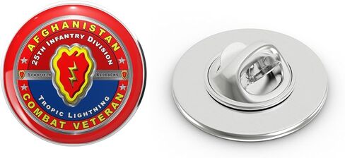 25th Infantry Division â€œAfghanistan Combat Veteranâ€ Metal Lapel Hat Pin Tie Tack Pinback 0.75" in Kuwait