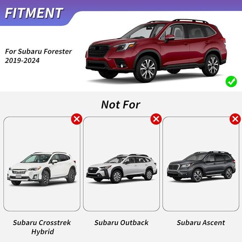 ZXMOTO حامل السكك الحديدية على السقف قضبان متقاطعة تناسب Subaru Ascent 2019 2020 2021 2022 2023 2024 ألومنيوم عالي التحمل لصندوق شحن السقف، التزلج، الكاياك، الدراجة، حمل البضائع in Saudi Arabia