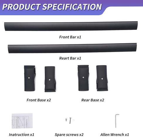 ZXMOTO حامل السكك الحديدية على السقف قضبان متقاطعة تناسب Subaru Ascent 2019 2020 2021 2022 2023 2024 ألومنيوم عالي التحمل لصندوق شحن السقف، التزلج، الكاياك، الدراجة، حمل البضائع in Saudi Arabia