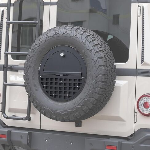 لوحة توسيع صندوق تخزين الإطارات الاحتياطية متوافقة مع INEOS Grenadier 2020-2024 2025+، رف تخزين الباب الخلفي من الصلب الكربوني شديد التحمل، الملحقات الخارجية للوحة MOLLE in Saudi Arabia