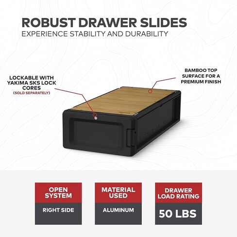 Yakima MOD Topper Large Half-Sized Drawer Add-On with Finished Top Surface, Aluminum Frame, Black in Saudi Arabia